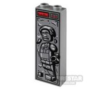 Custom Printed Brick 1x2x5 SW Cycloptic Swindler in Carbonite DARK BLUEISH GRAY