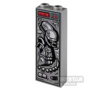 Custom Printed Brick 1x2x5 SW Illegal Alien in Carbonite DARK BLUEISH