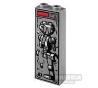 Custom Printed Brick 1X2X5 SW Meatbag Murderer in Carbonite DARK BLUEISH GRAY