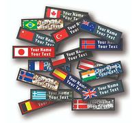 Custom Printed Fabric Military Flag Name Patch, Personalised British and Scottish Flag Badge, Tactical Military Name tag, Iron on and Hook & Loop Patches
