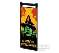 Custom Printed Flag with Bar Handle 7x3 Beware the Wicked Witch Banner