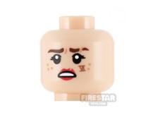 Custom Printed Head Fiery Protector Sad and Angry LIGHT FLESH