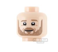 Custom Printed Head Smile with Dark Tan Beard LIGHT FLESH