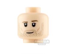 Custom Printed Head Stubble Smile and Angry LIGHT FLESH