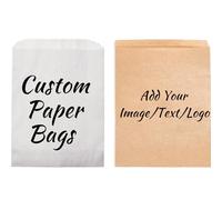 Custom Printed Kraft Favour Bags - 13x18cm - Personalised Photo, Text, Logo - Sustainable Treat Bags for Christmas, Easter, Eid, Wedding & Party - Candy and Biscuit Packaging (White)