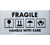 Custom Printed Labels - Personalised Stickers - Design Your Own or Choose a Design (100 Labels, Fragile 2)