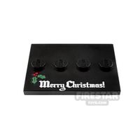 Custom Printed Minifigure Stand Merry Christmas BLACK
