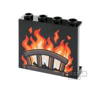 Custom Printed Panel 1x4x4 Fireplace BLACK