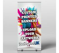 Custom Printed Pop Up Roller Banner - 85x200cm Retractable Pull-Up Display Stand for Trade Shows, Exhibitions, Events & Retail, Promotions & Stores