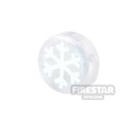 Custom Printed Round Tile 1x1 Snowflake