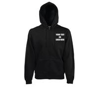 Custom Printed Text Fruit of the Loom Premium 70/30 Hooded Sweatshirt Jacket Top