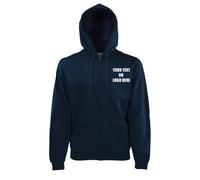 Custom Printed Text Fruit of the Loom Premium 70/30 Hooded Sweatshirt Jacket Top