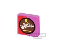 Custom Printed Tile 1x1 Chocolatier's Fudge Mallow Bar DARK PINK
