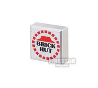 Custom Printed Tile 1x1 Future Pizza Packaging METALLIC SILVER