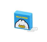 Custom Printed Tile 1x1 Hello Friend Card DARK AZURE