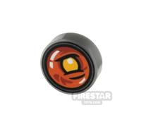 Custom Printed Tile 1x1 SW Cyborg Scavenger Eye FLAT SILVER