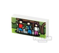 Custom Printed Tile 1x2 Fading Family Photograph WHITE