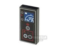 Custom Printed Tile 1x2 SW Imperial Datapad BLACK