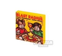 Custom Printed Tile 2x2 Blast Radius Game YELLOW