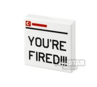 Custom Printed Tile 2x2 BTTF You're Fired Fax WHITE