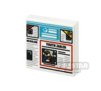 Custom Printed Tile 2x2 BTTF Youth Jailed Newspaper WHITE