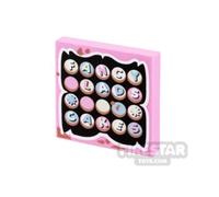 Custom Printed Tile 2x2 Fancy Lads Cakes BRIGHT PINK