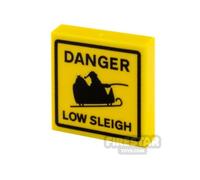 Custom Printed Tile 2x2 Low Sleigh Sign YELLOW