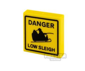 Custom Printed Tile 2x2 Low Sleigh Sign YELLOW