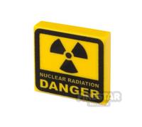 Custom Printed Tile 2x2 Nuclear Danger Sign YELLOW
