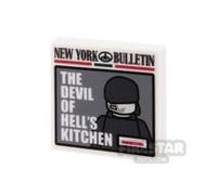 Custom Printed Tile 2x2 SH 'The Devil of Hell's Kitchen' New York Bulletin Newspaper WHITE