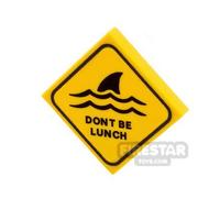 Custom Printed Tile 2x2 Shark Warning Sign YELLOW
