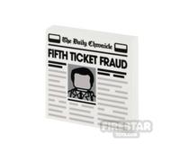 Custom Printed Tile 2x2 Ticket Fraud Newspaper WHITE