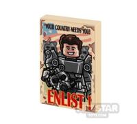 Custom Printed Tile 2x3 Atomic Enlist Poster TAN