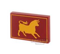 Custom Printed Tile 2x3 Atomic Legion Flag DARK RED