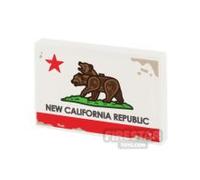 Custom Printed Tile 2x3 Atomic Republic Flag WHITE