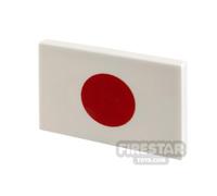 Custom Printed Tile 2x3 Japanese Flag WHITE