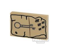 Custom Printed Tile 2x3 Key Sketch DARK TAN