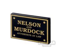 Custom Printed Tile 2x3 Nelson and Murdock Plaque BLACK
