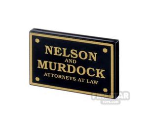Custom Printed Tile 2x3 Nelson and Murdock Plaque BLACK
