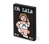 Custom Printed Tile 2x3 Oo La La Magazine BLACK