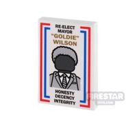 Custom Printed Tile 2x3 Re-Elect Mayor Goldie Wilson Poster WHITE