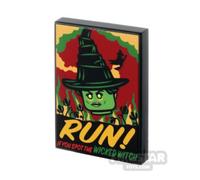 Custom Printed Tile 2x3 Run! If You Spot the Wicked Witch Poster BLACK