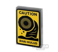 Custom Printed Tile 2x3 Sandworm Caution Sign DARK BLUEISH GRAY