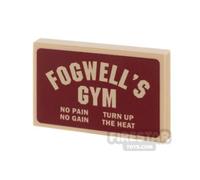 Custom Printed Tile 2x3 SH Fogwell's Gym Sign TAN