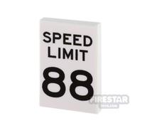 Custom Printed Tile 2x3 Speed Limit 88 Sign WHITE