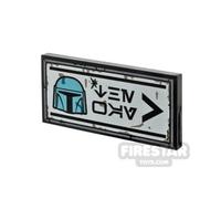 Custom Printed Tile 2x4 SW Mandalorian The Way Sign BLACK