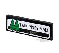 Custom Printed Tile 2x6 Twin Pines Mall Sign BLACK