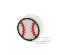 Custom Printed Tile Round 1x1 Baseball WHITE