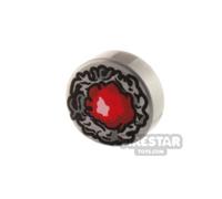 Custom Printed Tile Round 1x1 Bloodstone FLAT SILVER