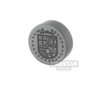 Custom Printed Tile Round 1x1 Piece of Eight Obverse FLAT SILVER